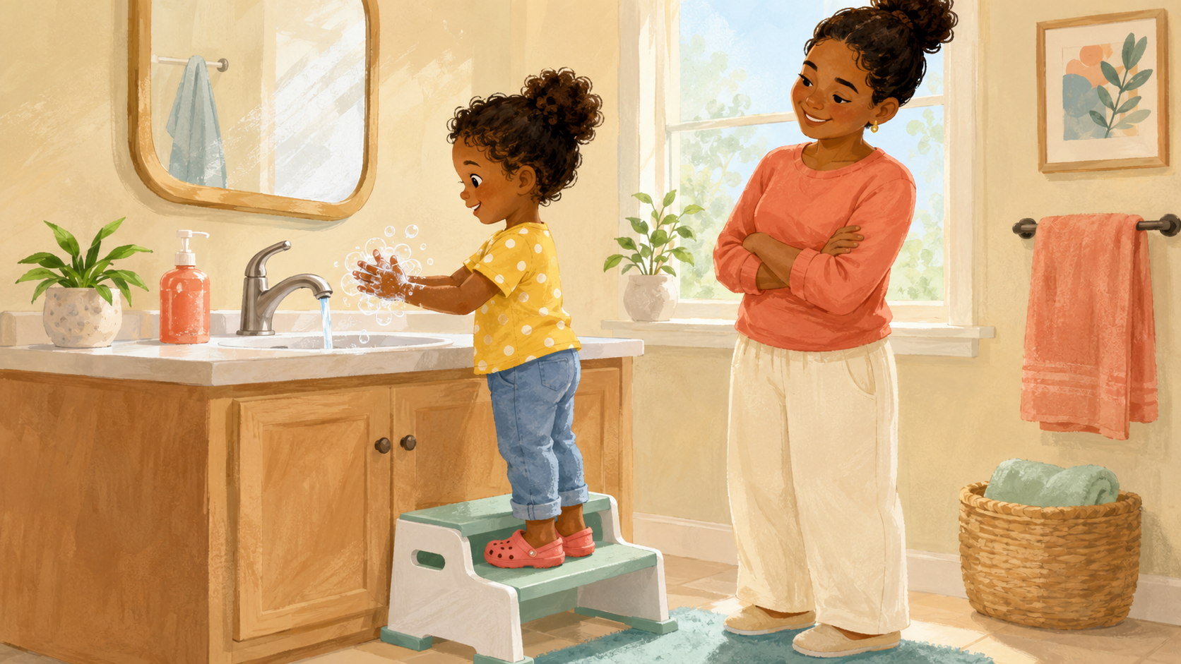 Illustration for Teach Your Preschooler to Wash Hands Independently
